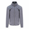 RX401 by ProRTX is a gray zip-up fleece jacket featuring a high collar and two front pockets.
