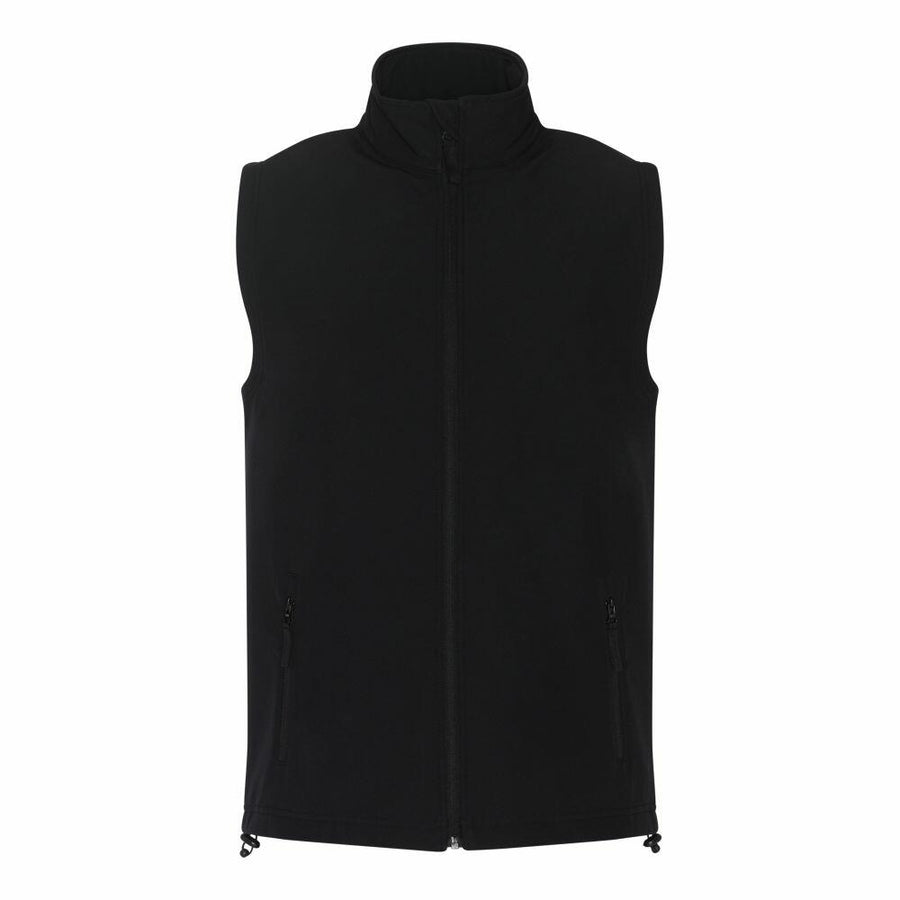 A ProRTX RX550 sleeveless black vest featuring a high collar and zippered pockets, displayed against a plain white background.