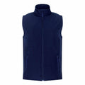 The RX550 by ProRTX is a navy blue fleece vest featuring a sleeveless design, high collar, and front zipper.
