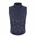 A ProRTX RX551 vest in dark blue featuring quilting, a full zipper, and a stand-up collar.