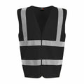ProRTX RX700 safety vest in black with reflective silver stripes.