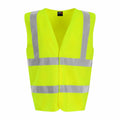 The ProRTX RX700 is a safety vest in neon yellow, featuring silver reflective stripes.