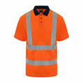 ProRTX RX710 safety shirt in orange, featuring reflective stripes and a black collar.
