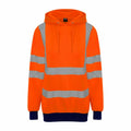 RX740, a bright orange hoodie by ProRTX, features reflective silver stripes for enhanced visibility.