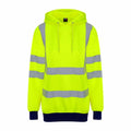 The ProRTX RX740 features a bright yellow high-visibility design with reflective silver stripes, long sleeves, and a drawstring hood.