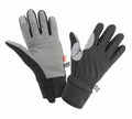 The S258X gloves by Spiro are touchscreen-compatible and feature gray and black fabric, reinforced grips, and adjustable wrist straps.