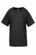 Spiro's S287J T-shirt in plain black, displayed on a white background from the front.