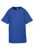 A Spiro S287J short-sleeve T-shirt in plain blue on a white background.