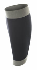 Spiro's S290X black compression calf sleeve featuring gray trim.