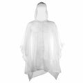 Splashmac SC010 is a transparent rain poncho with a hood, featured on a white background.