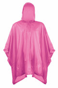 A pink Splashmac SC019 hooded poncho displayed against a white background.