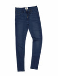 Denim jeans from AWDis So Denim's SD014 collection, showcasing a button closure and front pockets, set against a white background.