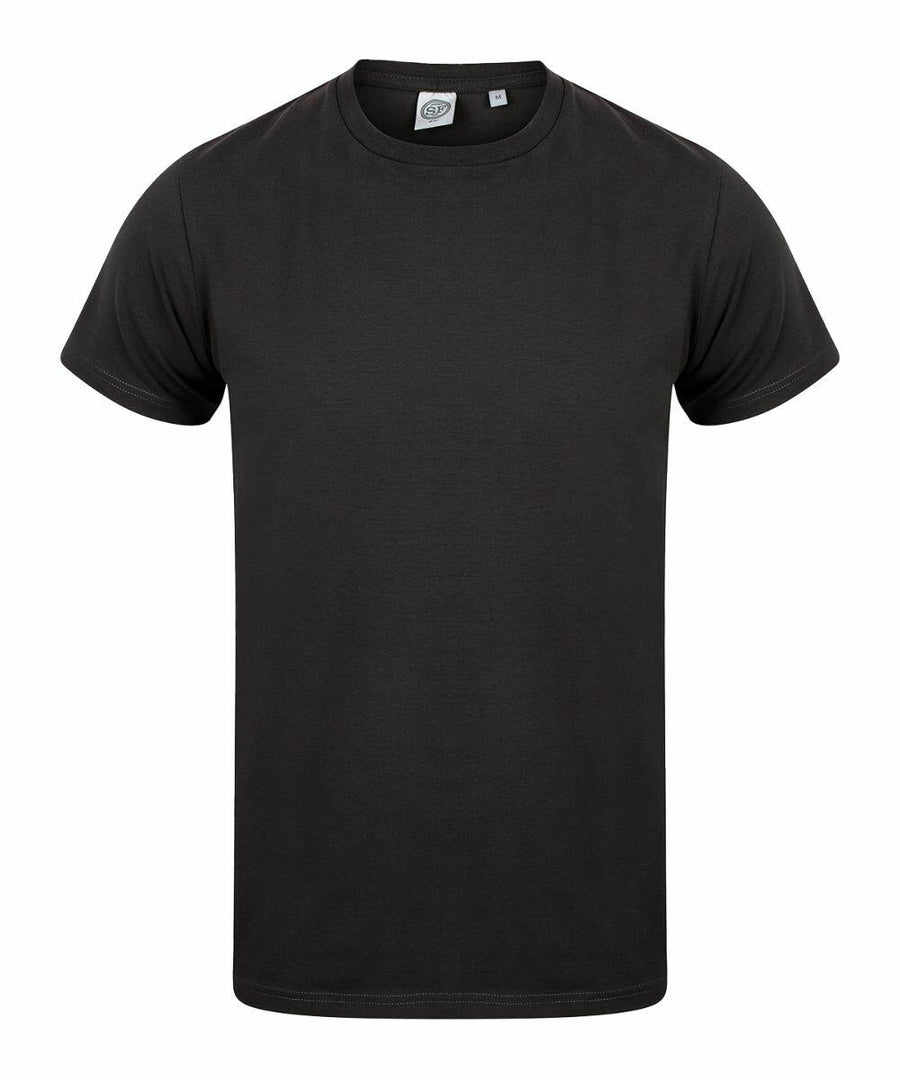 Skinnifit SF121 short-sleeve t-shirt with a solid black design on a white background.