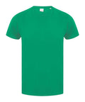 A plain green T-shirt from Skinnifit, model SF121, is displayed against a white background. It features a classic crew neck design and short sleeves.
