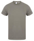 Product SF121 by Skinnifit is a simple gray T-shirt showcased on a white backdrop, featuring a front-facing view with short sleeves and a crew neckline.