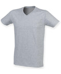 The Skinnifit SF122 V-neck T-shirt is showcased against a plain white background.