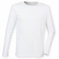 The Skinnifit SF124, a plain white long-sleeve shirt, is shown against a white background.
