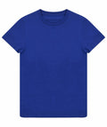 A plain blue SF130 t-shirt by Skinnifit, featuring short sleeves and a round neckline, displayed against a white background. The shirt is neatly laid out, showcasing its flat, wrinkle-free appearance.