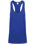 An image of the Skinnifit SF236 plain blue sleeveless tank top featuring a racerback design.