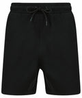 Skinnifit SF432 black drawstring shorts with an elastic waistband, displayed against a white background.