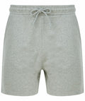 The SF432 gray sweat shorts from Skinnifit feature an adjustable drawstring waistband and are displayed on a white background.