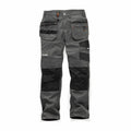 Scruffs SH027 work pants in gray, featuring multiple pockets and black knee patches, laid flat against a white background.