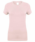 The Skinnifit SK121, a plain light pink short-sleeve T-shirt, is laid flat.