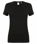 The SK121 by Skinnifit is a plain black short-sleeve T-shirt featured on a white background.