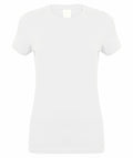 A plain white Skinnifit short-sleeve T-shirt, model SK121, against a white background.