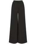 Skinnifit SK431 wide-leg black pants featuring an elastic waistband and drawstring, displayed on a white background.