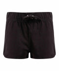 SM069 black shorts from Skinnifit feature an elastic waistband and a front drawstring.