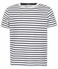 The SM202 by SF Minni, featuring a white base with black horizontal stripes.