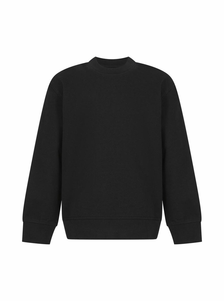 A plain black SF Minni SM530 sweatshirt with long sleeves and a crew neckline.