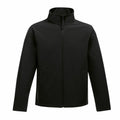 Regatta Professional's SN130 black zip-up jacket features a high collar and two front pockets, showcased on a white background.
