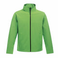 A sleek and simple SN130 zip-up jacket from Regatta Professional, featuring a high collar and long sleeves in plain green, includes two side pockets. Displayed on a white background.