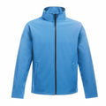 A Regatta Professional jacket, model SN130, comes in a blue color with a high collar and front zipper closure. It includes two pockets and is showcased against a white background.