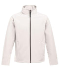 The Regatta Professional SN130 jacket features a sleek design with a high collar and a full-length black zipper down the front. It comes in plain white, with two side pockets and long sleeves for added functionality and style.