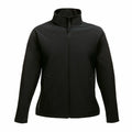 The SN131 by Regatta Professional is a black zip-up jacket featuring a high collar and two front pockets.
