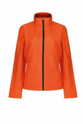 The SN131 jacket by Regatta Professional features a vibrant orange color with a high collar and black zipper. It has long sleeves and is showcased against a white background.