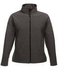 The SN131 by Regatta Professional is a dark gray full-zip jacket with a high collar, boasting two front pockets and a sleek, minimalist design ideal for both casual and outdoor wear.