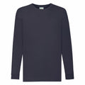A Fruit of the Loom plain black long-sleeve shirt (Product Name: SS007) displayed against a white background.