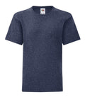 A plain dark gray t-shirt featuring short sleeves and a round neckline from Fruit of the Loom's SS023 line, displayed against a white background. The fabric appears soft with a slightly heathered texture.