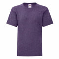 The Fruit of the Loom SS023 is a plain purple short-sleeve T-shirt, showcased against a white background. It features a crew neckline and has a simple, casual design.