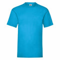 Fruit of the Loom SS030 T-shirt, featuring a blue color, short sleeves, and a round neckline, displayed on a plain white background.