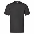 A Fruit of the Loom SS030 plain black crew-neck T-shirt displayed against a white background.
