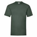 A plain dark green T-shirt with short sleeves and a crew neck from Fruit of the Loom, product SS030, displayed against a white background.