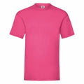 The Fruit of the Loom SS030 T-shirt, featuring a bright pink color with short sleeves and a round neckline, is displayed against a white background.