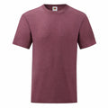 A plain, short-sleeved T-shirt in maroon from Fruit of the Loom (Product Name: SS030) is displayed against a white background.