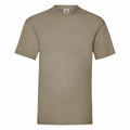 The SS030 by Fruit of the Loom is a plain, khaki-colored short-sleeve t-shirt with a round neckline, shown against a white background.