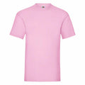 A Fruit of the Loom SS030 short-sleeved t-shirt in plain pink, showcased against a white background. This t-shirt features a simple crew neck design and is crafted from soft fabric.
